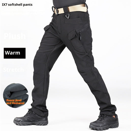 Autumn And Winter Outdoor Tactics Pants Men's Loose Large Size Plus Velvet