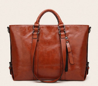 Amazon female bag new oil wax skin European and American fashion bag big brand shoulder bag handbag