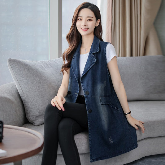 Spring And Autumn Mid-length Vest Coat
