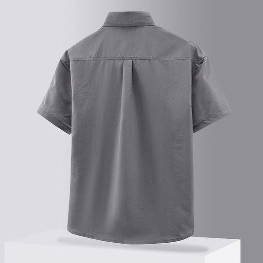 Casual Solid Color Workwear Shirt Men