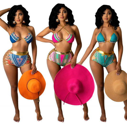 Bikini Digital Print Swimsuit Split Swimsuit