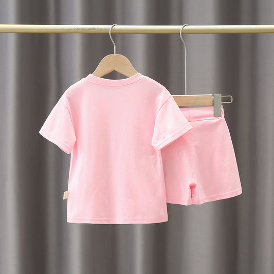 Boy And Girl Cartoon Cotton Short Sleeve T-shirt