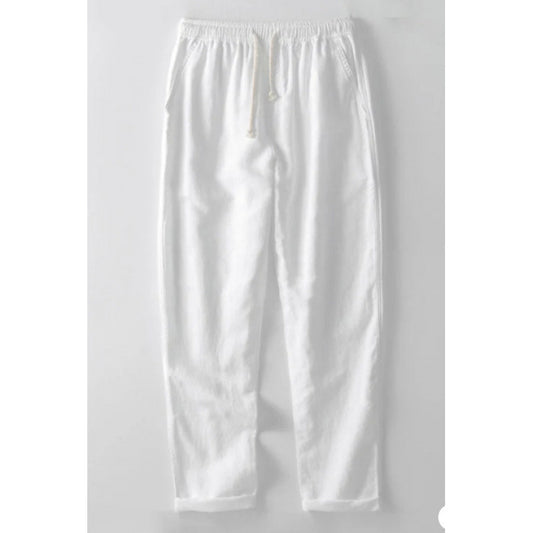 Men's Stand Collar Versatile Slim Cotton And Linen Casual Pants