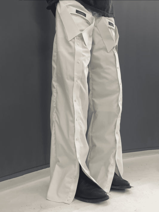 White Single Breasted Pants