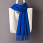 Thin Artificial Cashmere Scarf Solid Color Tassel Shawl