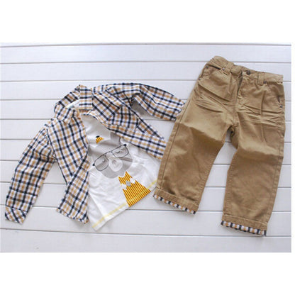 Shirt With T-shirt Retro Jeans Three-piece Set
