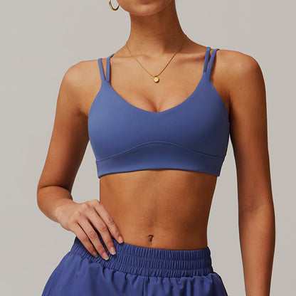 Cross Beauty Back Yoga Bra Sports Nude Feel Outer Wear