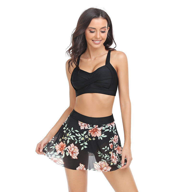 Women's Swimsuit Tulle Skirt Split Swimsuit