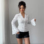 Women's White Sexy Elegant Luxurious Lace Bodycon Top