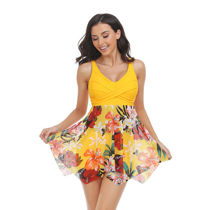 Women's Swimsuit Tulle Skirt Split Swimsuit