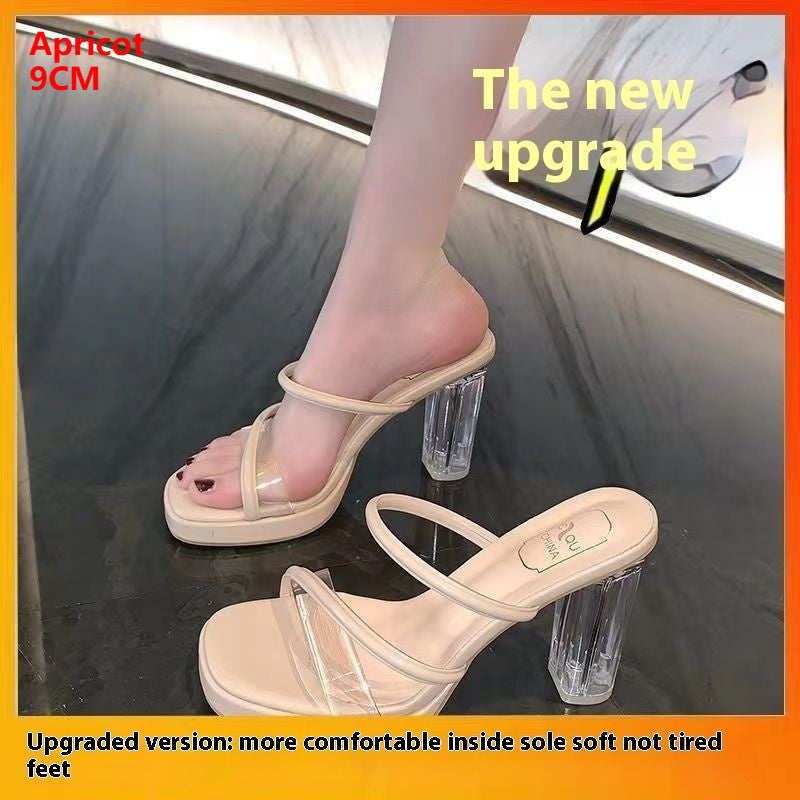 Open Toe With Chunky Heel Platform High Heel Sandals