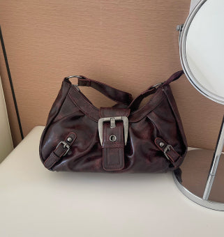 Women's Vintage Vintage Two-tone Leather Shoulder Bag