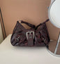 Women's Vintage Vintage Two-tone Leather Shoulder Bag