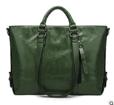 Amazon female bag new oil wax skin European and American fashion bag big brand shoulder bag handbag