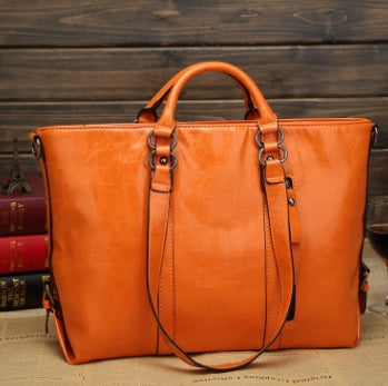 Amazon female bag new oil wax skin European and American fashion bag big brand shoulder bag handbag