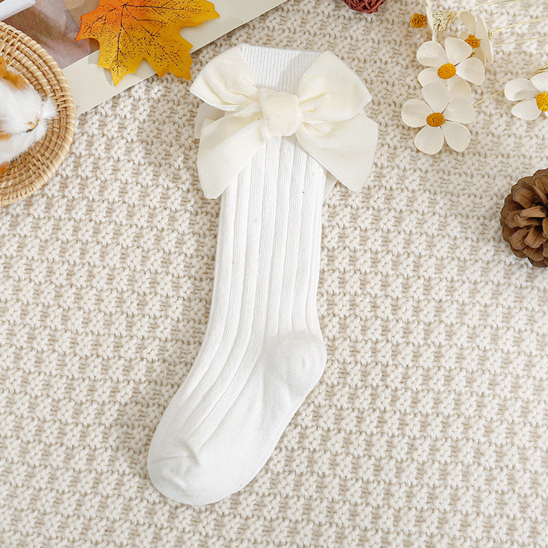 Children's Christmas New Year Lint Bowknot Baby's Socks