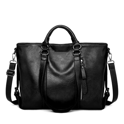 Soft Leather Large Capacity Totes One-shoulder Portable