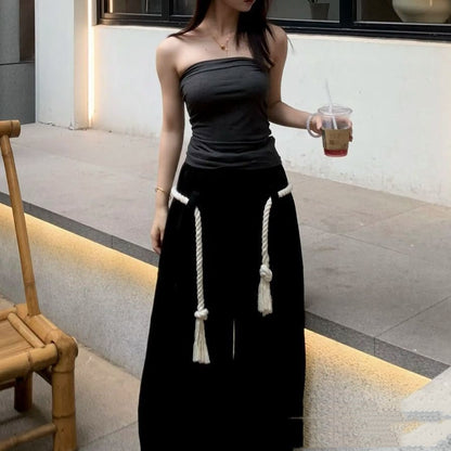 Athleisure Streetwear Sassy Summer Thin Loose Cut-Out Pants