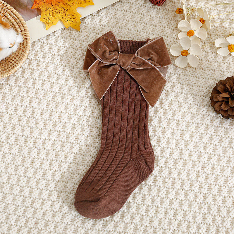 Children's Christmas New Year Lint Bowknot Baby's Socks