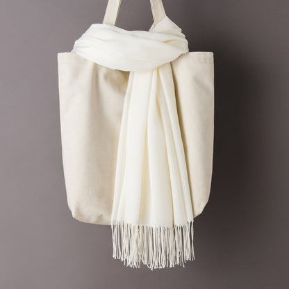 Thin Artificial Cashmere Scarf Solid Color Tassel Shawl