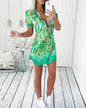 Lapel Print Shirt Dress For Women