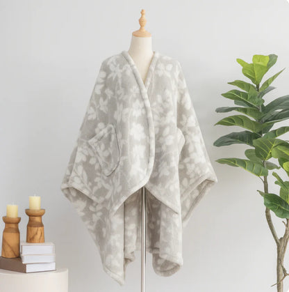 European And American Cloak Fashionable Warm Flannel Front Short Back Long Printed Coat