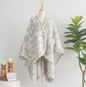 European And American Cloak Fashionable Warm Flannel Front Short Back Long Printed Coat