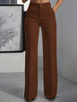 Women's White Minimalist Pants Made Of Polyester