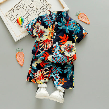 Children's Short Sleeve Shirt Korean Beach