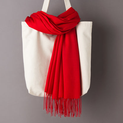 Thin Artificial Cashmere Scarf Solid Color Tassel Shawl