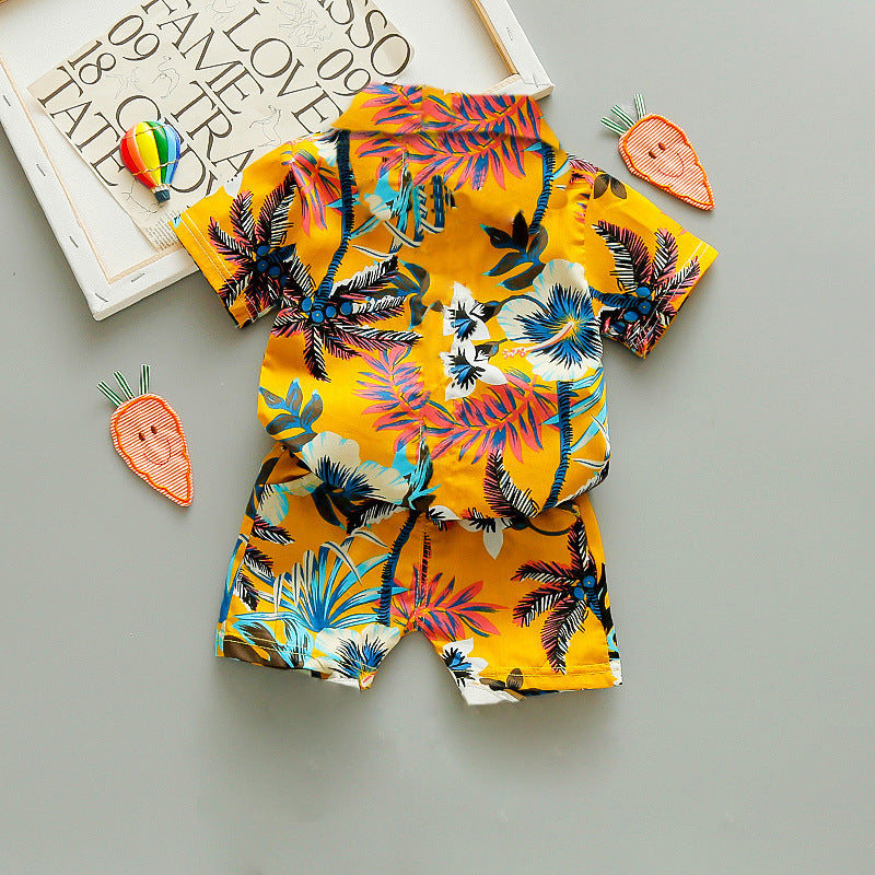 Children's Short Sleeve Shirt Korean Beach