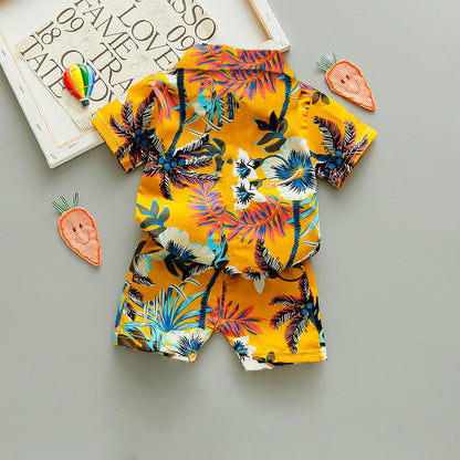 Children's Short Sleeve Shirt Korean Beach