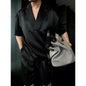 Men's Summer Set - Casual 2-Piece Outfit With Lapel Button Shirt & Shorts
