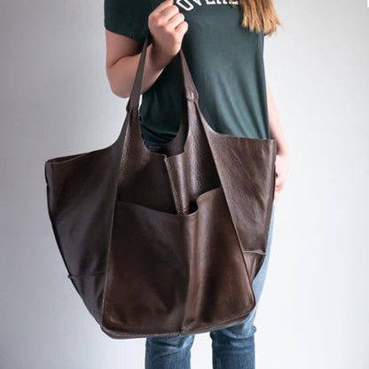 Women's Fashionable Simple Soft Leather Large Capacity Handbag