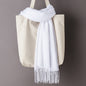 Thin Artificial Cashmere Scarf Solid Color Tassel Shawl
