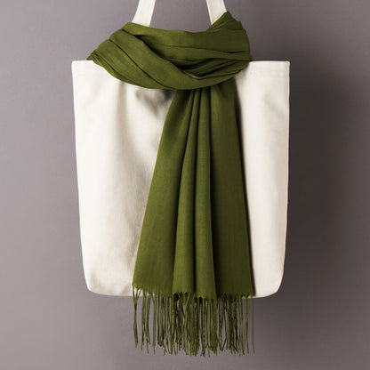 Thin Artificial Cashmere Scarf Solid Color Tassel Shawl