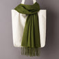 Thin Artificial Cashmere Scarf Solid Color Tassel Shawl