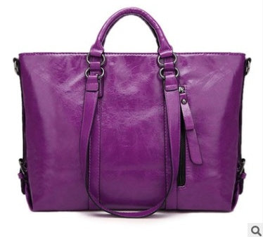 Amazon female bag new oil wax skin European and American fashion bag big brand shoulder bag handbag