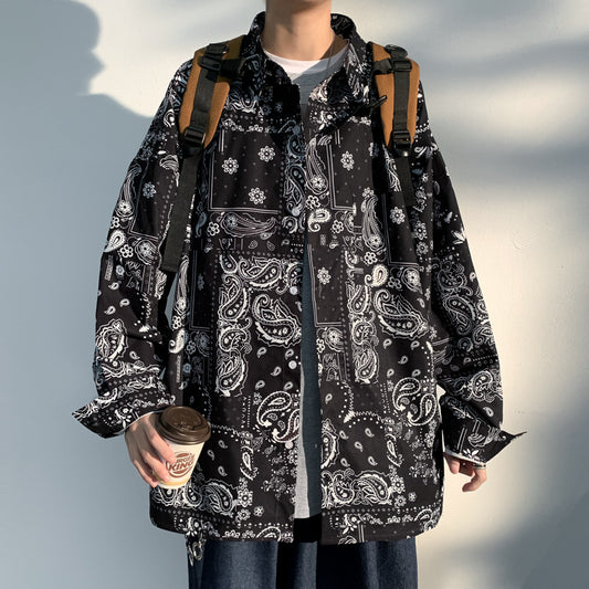 Niche Trendy Cashew Printed Shirt Men
