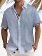 Beach Striped Shirt Short Sleeve Men