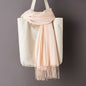 Thin Artificial Cashmere Scarf Solid Color Tassel Shawl