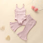 Girls Sling Triangle Romper Flared Pants Suit