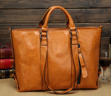 Amazon female bag new oil wax skin European and American fashion bag big brand shoulder bag handbag