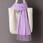 Thin Artificial Cashmere Scarf Solid Color Tassel Shawl
