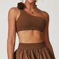 Irregular Spaghetti-strap Quick-drying Beauty Back Underwear Oblique One Shoulder Sports Bra