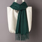 Thin Artificial Cashmere Scarf Solid Color Tassel Shawl