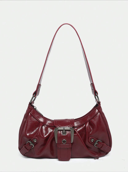 Women's Vintage Vintage Two-tone Leather Shoulder Bag