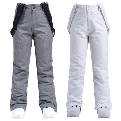 Men's Windproof Waterproof Detachable Elastic Waist Thick Thermal Cotton Pants