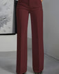 Women's White Minimalist Pants Made Of Polyester