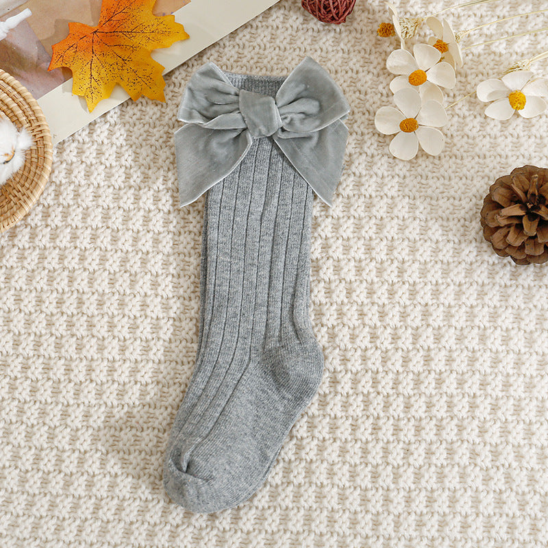 Children's Christmas New Year Lint Bowknot Baby's Socks